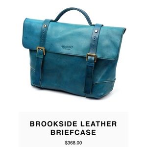 Turquoise Brookside Leather Briefcase Messenger